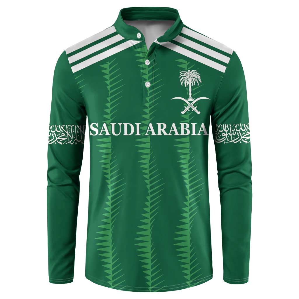 Custom Saudi Arabia Football Button Sweatshirt Green Al -Arabiyyah Concept 23-2024 LT9 - Wonder Print Shop