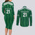 Custom Saudi Arabia Football Couples Matching Long Sleeve Bodycon Dress and Long Sleeve Button Shirt Green Al -Arabiyyah Concept 23-2024 LT9 - Wonder Print Shop