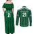 Custom Saudi Arabia Football Couples Matching Off Shoulder Maxi Dress and Long Sleeve Button Shirt Green Al -Arabiyyah Concept 23-2024 LT9 - Wonder Print Shop