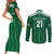 Custom Saudi Arabia Football Couples Matching Short Sleeve Bodycon Dress and Long Sleeve Button Shirt Green Al -Arabiyyah Concept 23-2024 LT9 - Wonder Print Shop