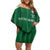 Custom Saudi Arabia Football Family Matching Off Shoulder Short Dress and Hawaiian Shirt Green Al -Arabiyyah Concept 23-2024 LT9 - Wonder Print Shop