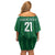 Custom Saudi Arabia Football Family Matching Off Shoulder Short Dress and Hawaiian Shirt Green Al -Arabiyyah Concept 23-2024 LT9 - Wonder Print Shop