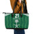 Custom Saudi Arabia Football Leather Tote Bag Green Al -Arabiyyah Concept 23-2024 - Wonder Print Shop