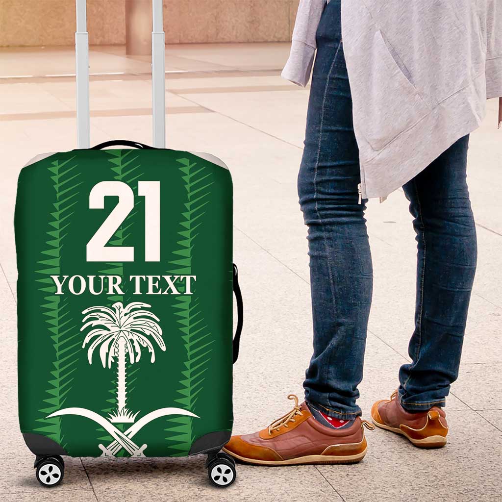 Custom Saudi Arabia Football Luggage Cover Green Al -Arabiyyah Concept 23-2024 - Wonder Print Shop