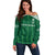 Custom Saudi Arabia Football Off Shoulder Sweater Green Al -‘Arabiyyah Concept 23-2024