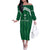 Custom Saudi Arabia Football Off The Shoulder Long Sleeve Dress Green Al -Arabiyyah Concept 23-2024 - Wonder Print Shop