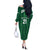 Custom Saudi Arabia Football Off The Shoulder Long Sleeve Dress Green Al -Arabiyyah Concept 23-2024 - Wonder Print Shop