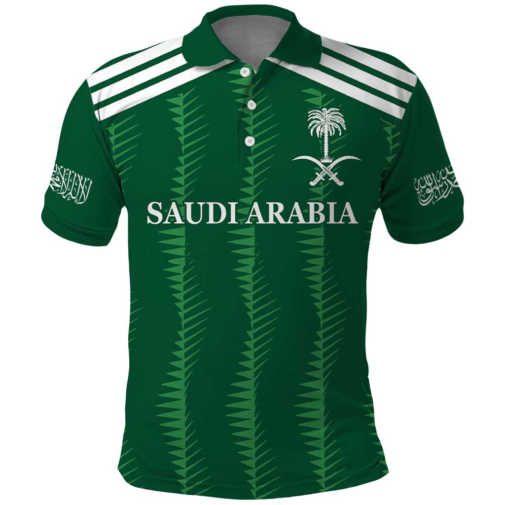 Custom Saudi Arabia Football Polo Shirt Green Al -Arabiyyah Concept 23-2024 - Wonder Print Shop