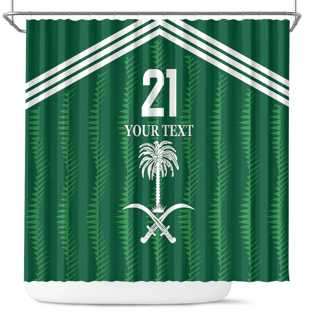 Custom Saudi Arabia Football Shower Curtain Green Al -Arabiyyah Concept 23-2024 LT9