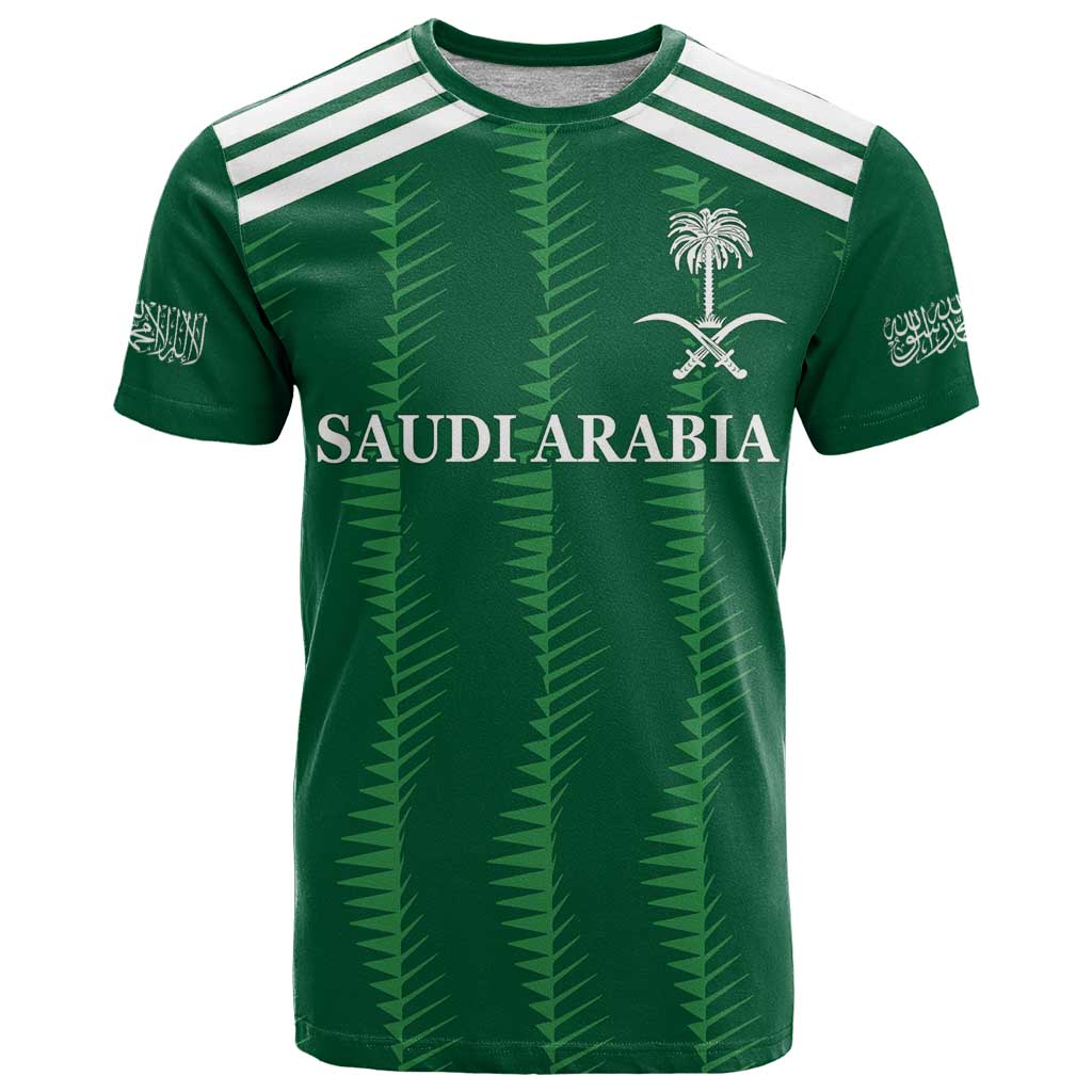 Custom Saudi Arabia Football T Shirt Green Al -Arabiyyah Concept 23-2024 - Wonder Print Shop