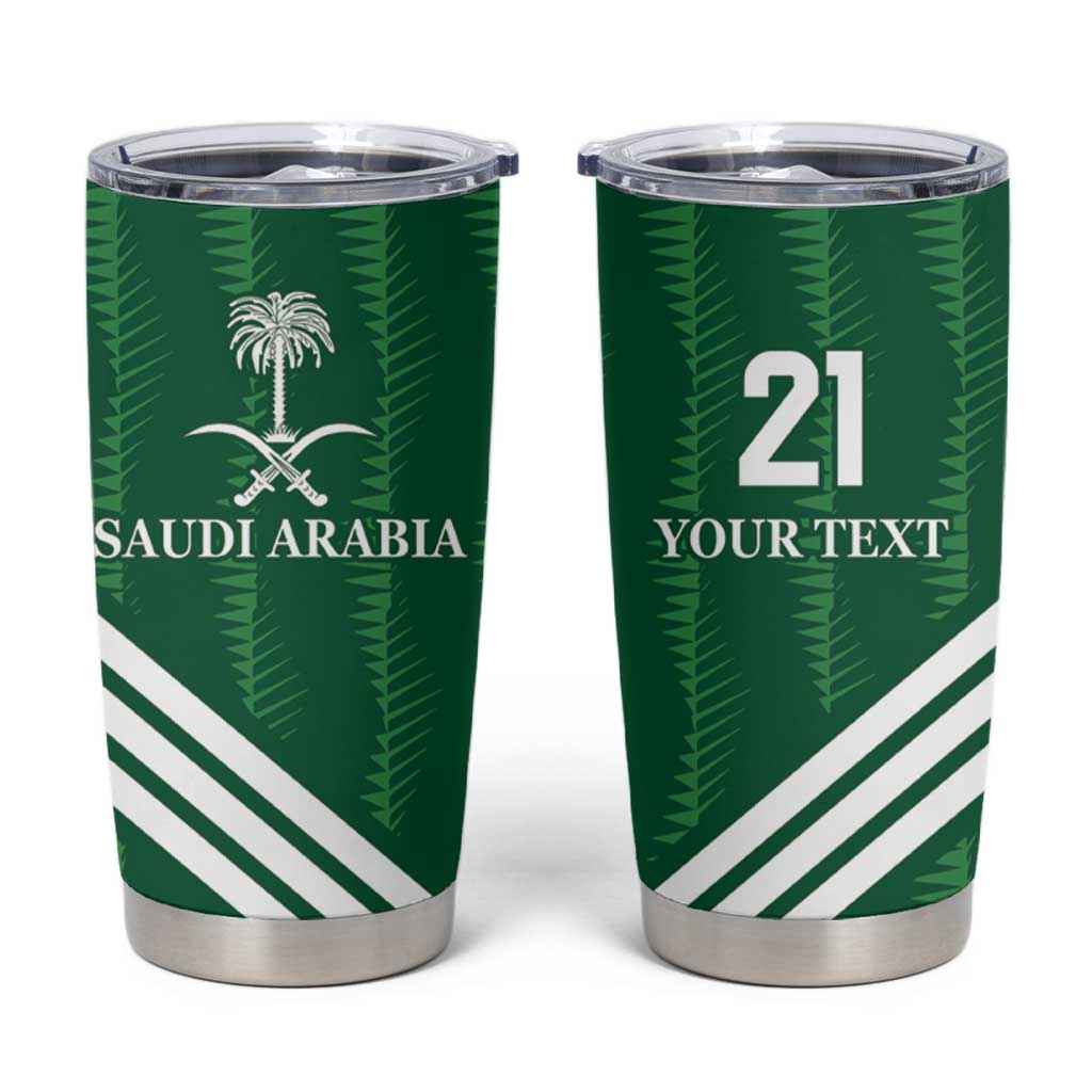 Custom Saudi Arabia Football Tumbler Cup Green Al -Arabiyyah Concept 23-2024 - Wonder Print Shop