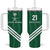 Custom Saudi Arabia Football Tumbler With Handle Green Al -Arabiyyah Concept 23-2024 - Wonder Print Shop