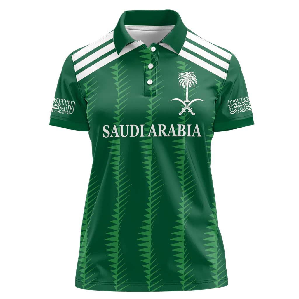 Custom Saudi Arabia Football Women Polo Shirt Green Al -Arabiyyah Concept 23-2024 - Wonder Print Shop