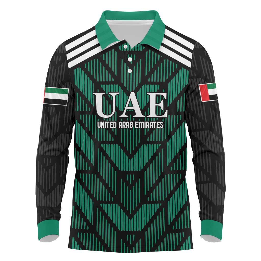 Custom UAE Football Long Sleeve Polo Shirt Green Concept 19-2020 - Wonder Print Shop