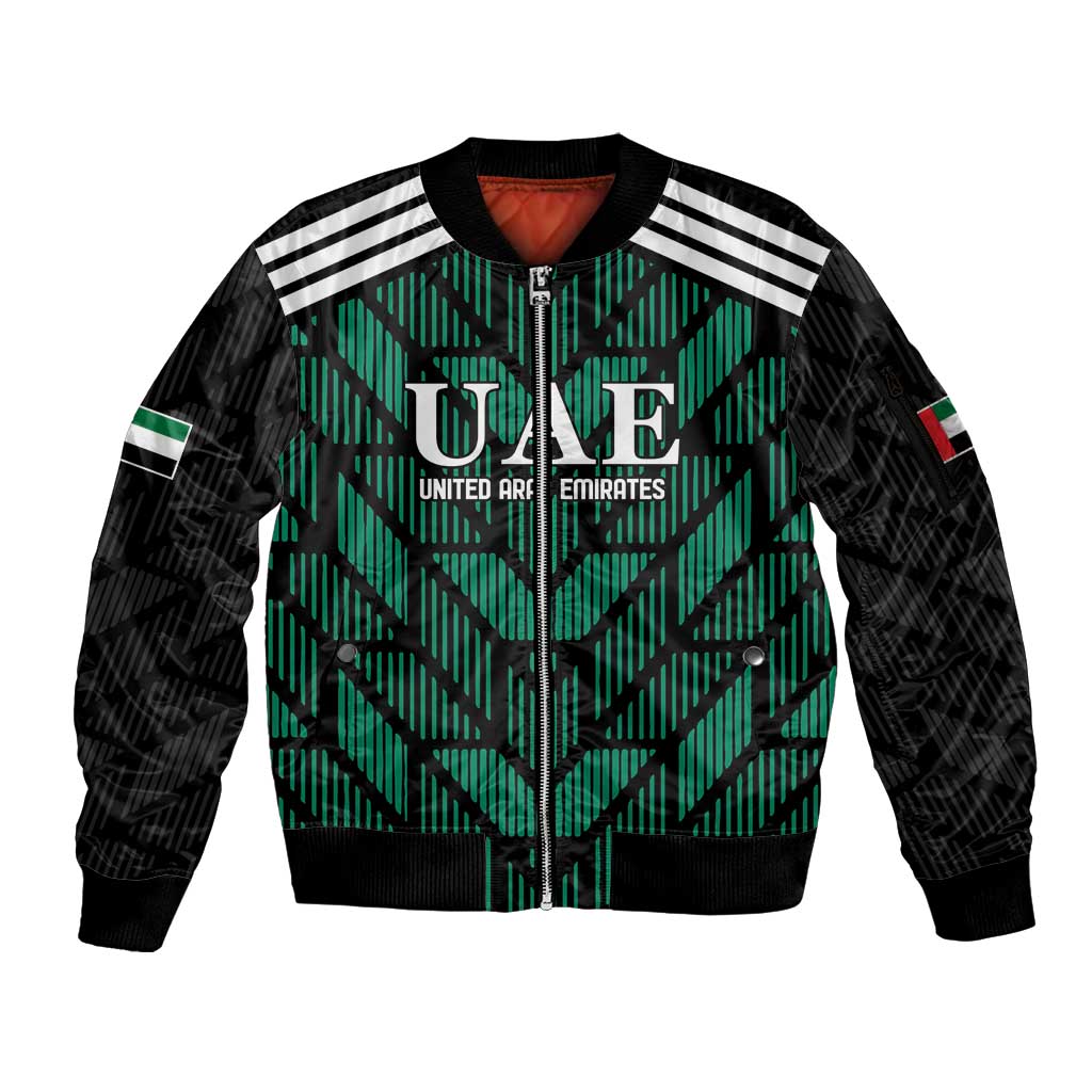 Custom UAE Football Sleeve Zip Bomber Jacket Green Concept 19-2020