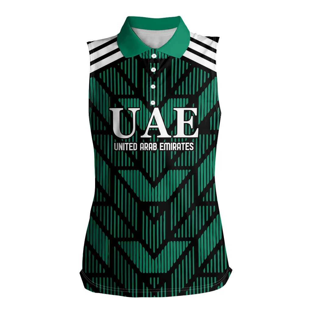 Custom UAE Football Women Sleeveless Polo Shirt Green Concept 19-2020