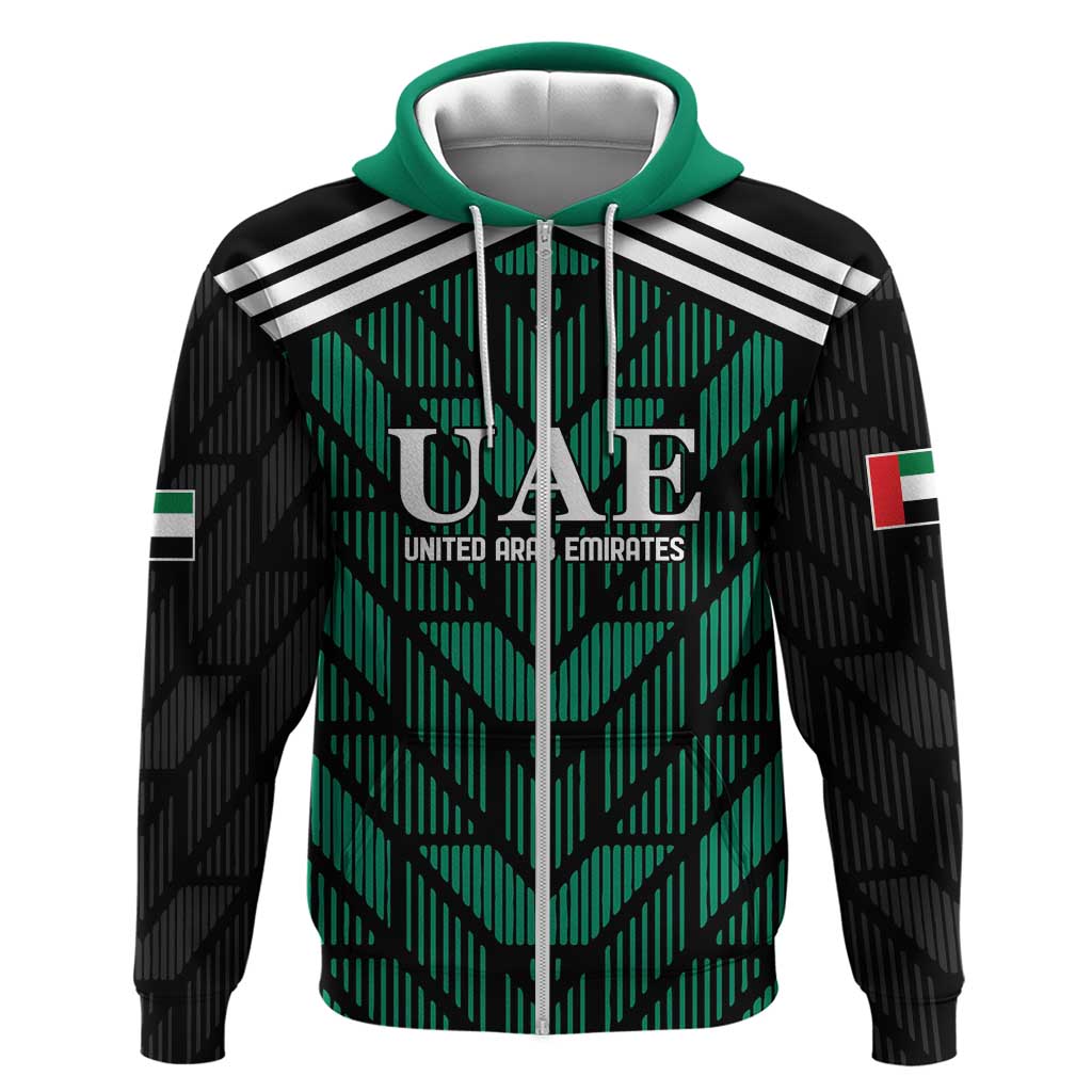 Custom UAE Football Zip Hoodie Green Concept 19-2020 - Wonder Print Shop