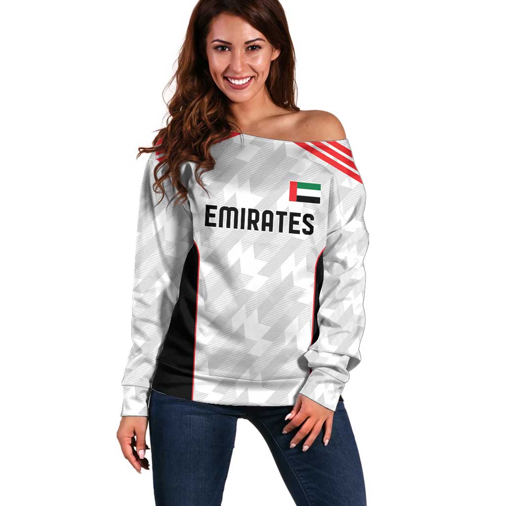 Custom UAE Football Off Shoulder Sweater The Whites Concept 19-2020