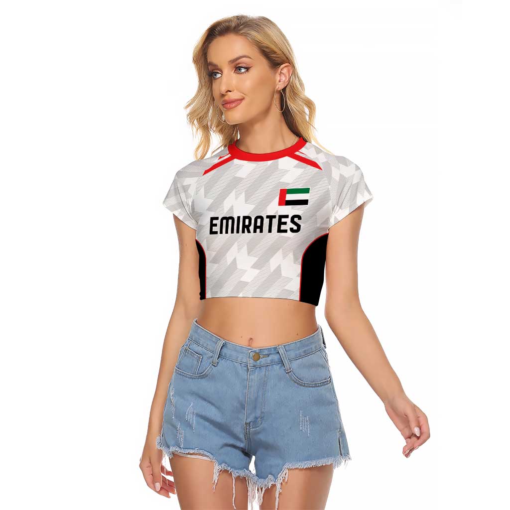 Custom UAE Football Raglan Cropped T Shirt The Whites Concept 19-2020