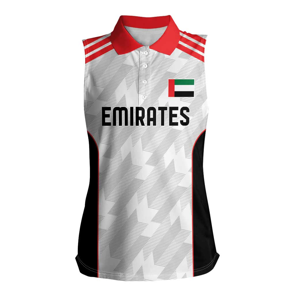 Custom UAE Football Women Sleeveless Polo Shirt The Whites Concept 19-2020