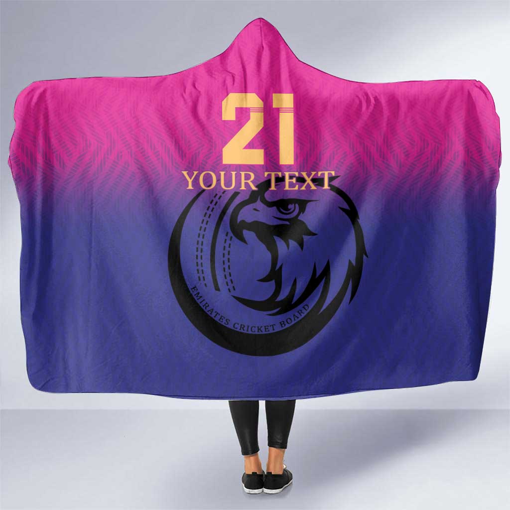 Custom UAE Cricket Hooded Blanket United Arab Emirates Falcon Sporty Pattern LT9