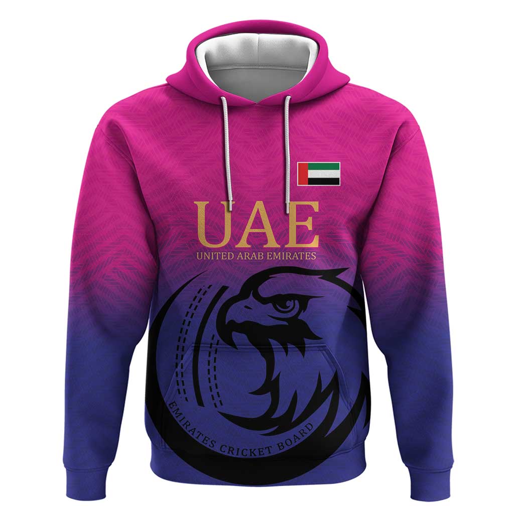 Custom UAE Cricket Hoodie United Arab Emirates Falcon Sporty Pattern - Wonder Print Shop