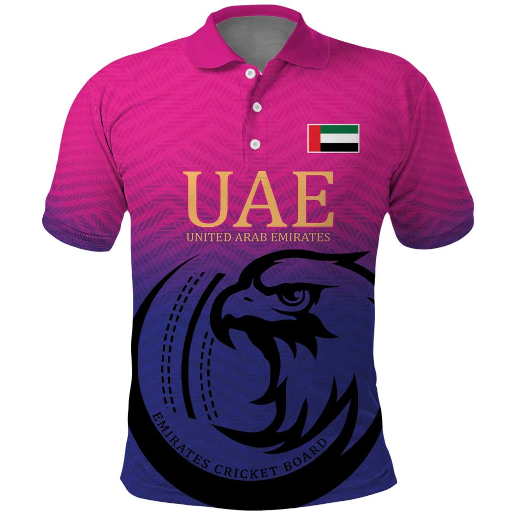 Custom UAE Cricket Polo Shirt United Arab Emirates Falcon Sporty Pattern - Wonder Print Shop