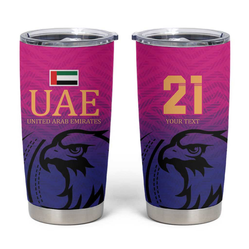 Custom UAE Cricket Tumbler Cup United Arab Emirates Falcon Sporty Pattern