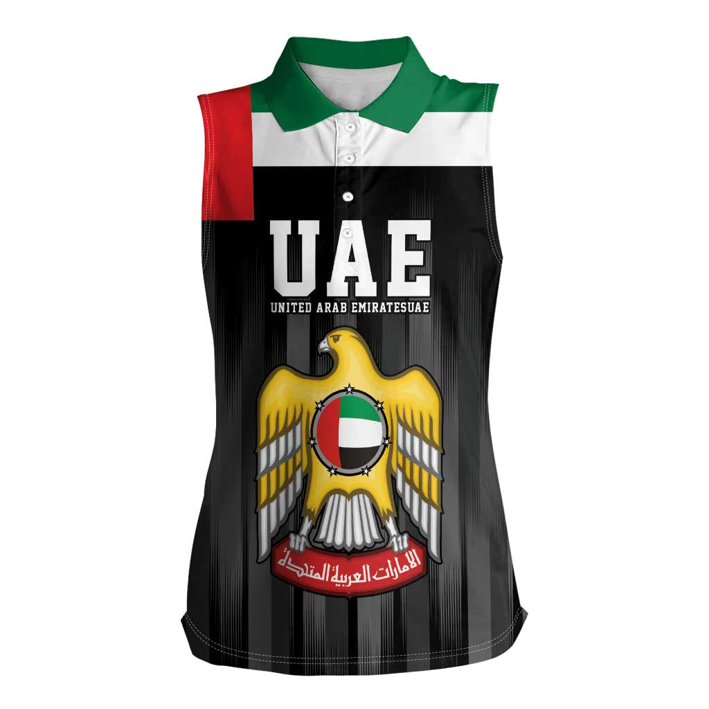 United Arab Emirates Women Sleeveless Polo Shirt UAE Emblem Hawk of Quraish