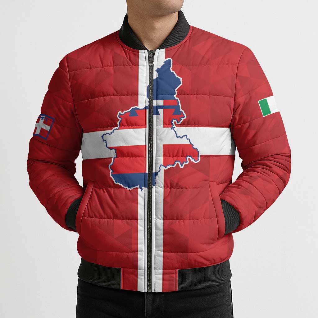 Personalized Italy Piedmont Bomber Puffer Jacket Inspiration Flags Style - Wonder Print Shop