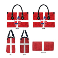 Flag print tote bag product view showing front, back, left, right, and bottom details