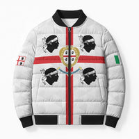 Personalized Italy Sardinia Bomber Puffer Jacket Inspiration Flags Style - Wonder Print Shop