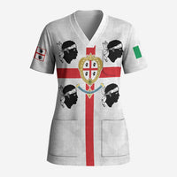 Personalized Italy Sardinia Scrub Top Inspiration Flags Style - Wonder Print Shop
