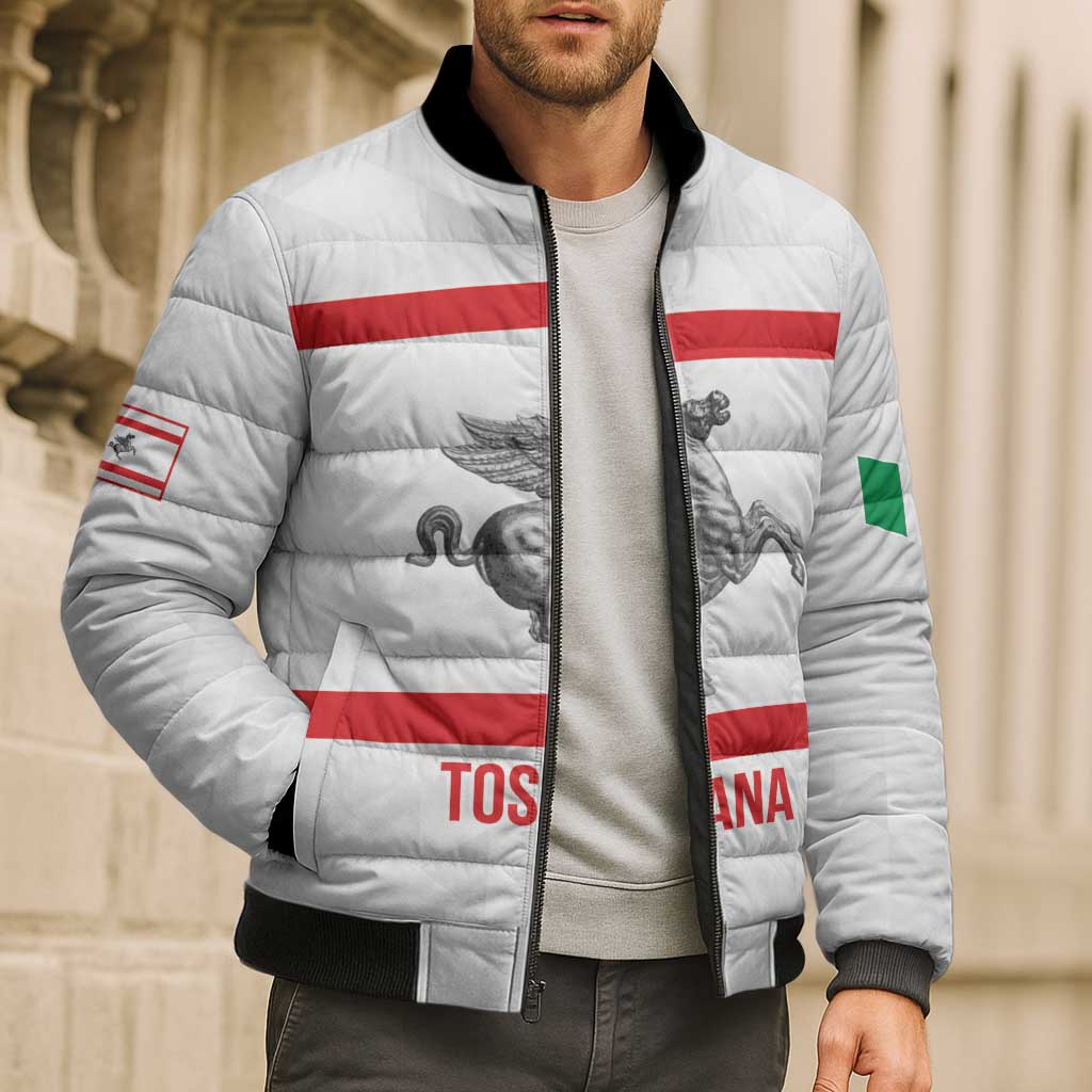 Personalized Italy Tuscany Pegasus Rampant Bomber Puffer Jacket Inspiration Flags Style - Wonder Print Shop