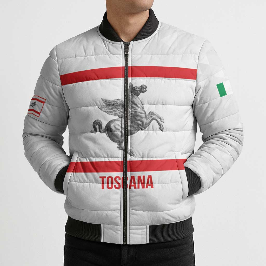 Personalized Italy Tuscany Pegasus Rampant Bomber Puffer Jacket Inspiration Flags Style - Wonder Print Shop