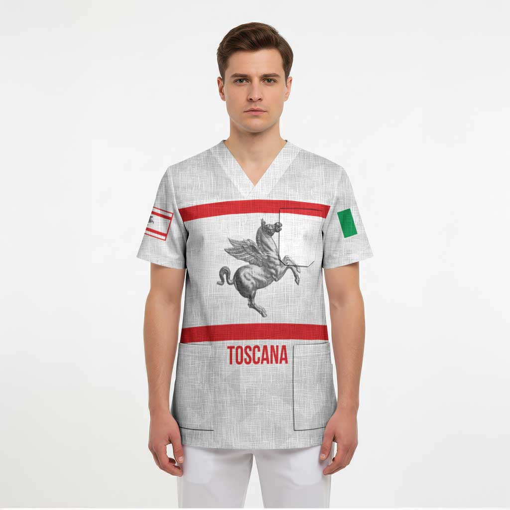 Personalized Italy Tuscany Pegasus Rampant Scrub Top Inspiration Flags Style - Wonder Print Shop