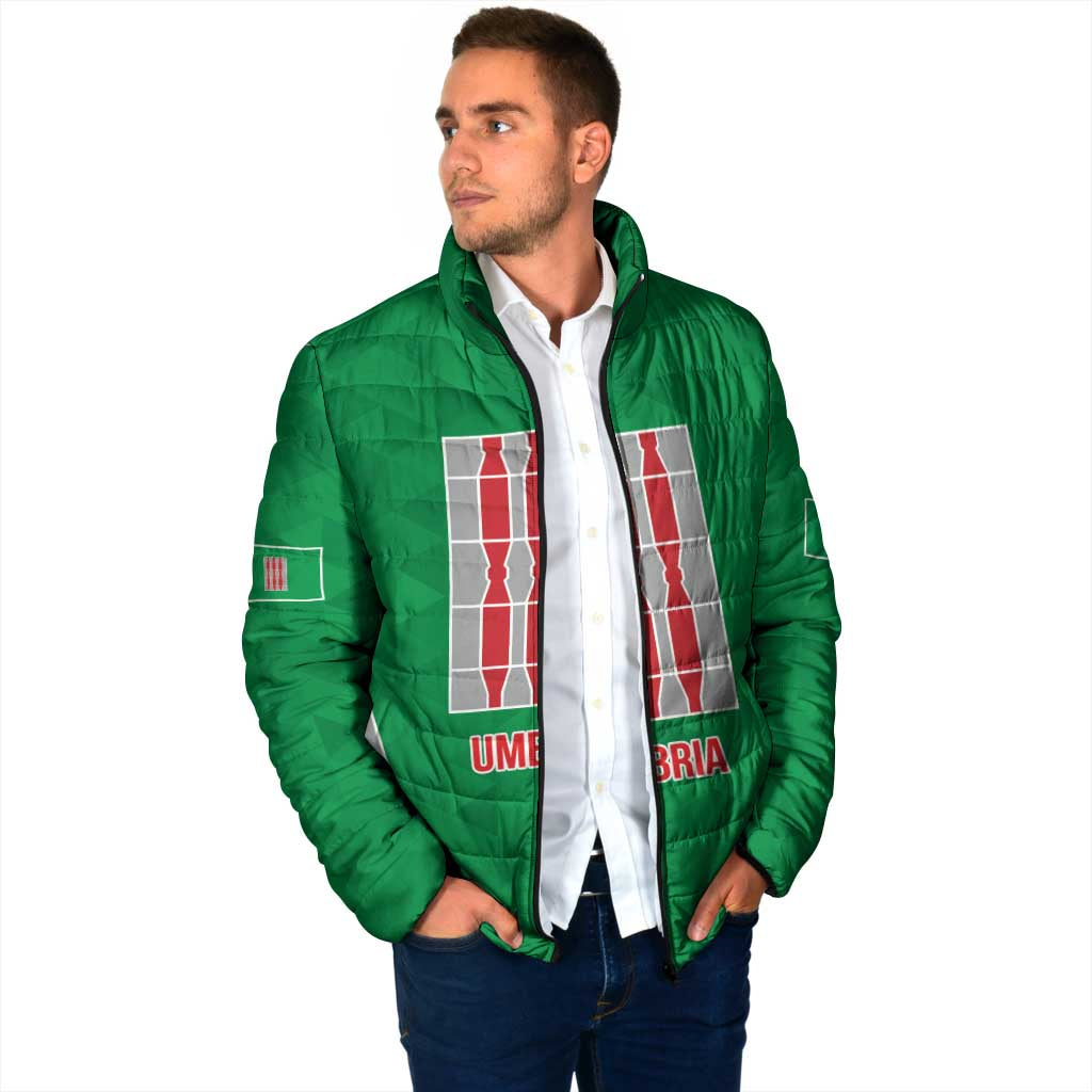 Personalized Italy Umbria Padded Jacket Inspiration Flags Style - Wonder Print Shop