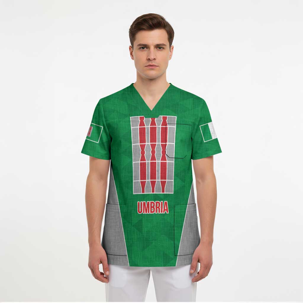 Personalized Italy Umbria Scrub Top Inspiration Flags Style - Wonder Print Shop