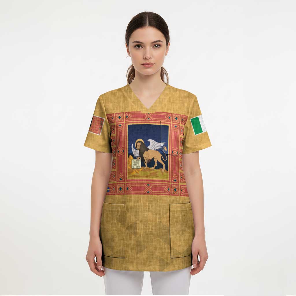 Personalized Italy Veneto Scrub Top Inspiration Flags Style - Wonder Print Shop