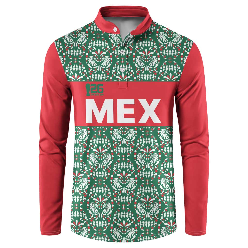 Mexico WC26 Custom Button Sweatshirt Minimalist Aztec Eagle El Tricolor