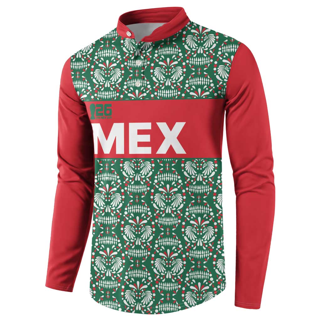 Mexico WC26 Custom Button Sweatshirt Minimalist Aztec Eagle El Tricolor