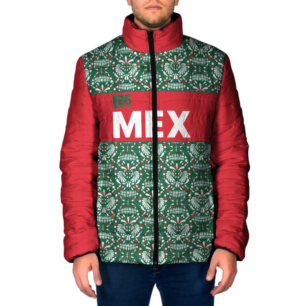 Mexico WC26 Custom Padded Jacket Minimalist Aztec Eagle El Tricolor