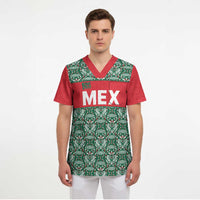 Mexico WC26 Custom Scrub Top Minimalist Aztec Eagle El Tricolor