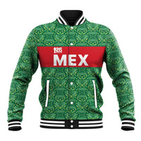 Mexico WC26 Custom Baseball Jacket Minimalist Aztec Eagle Green Color