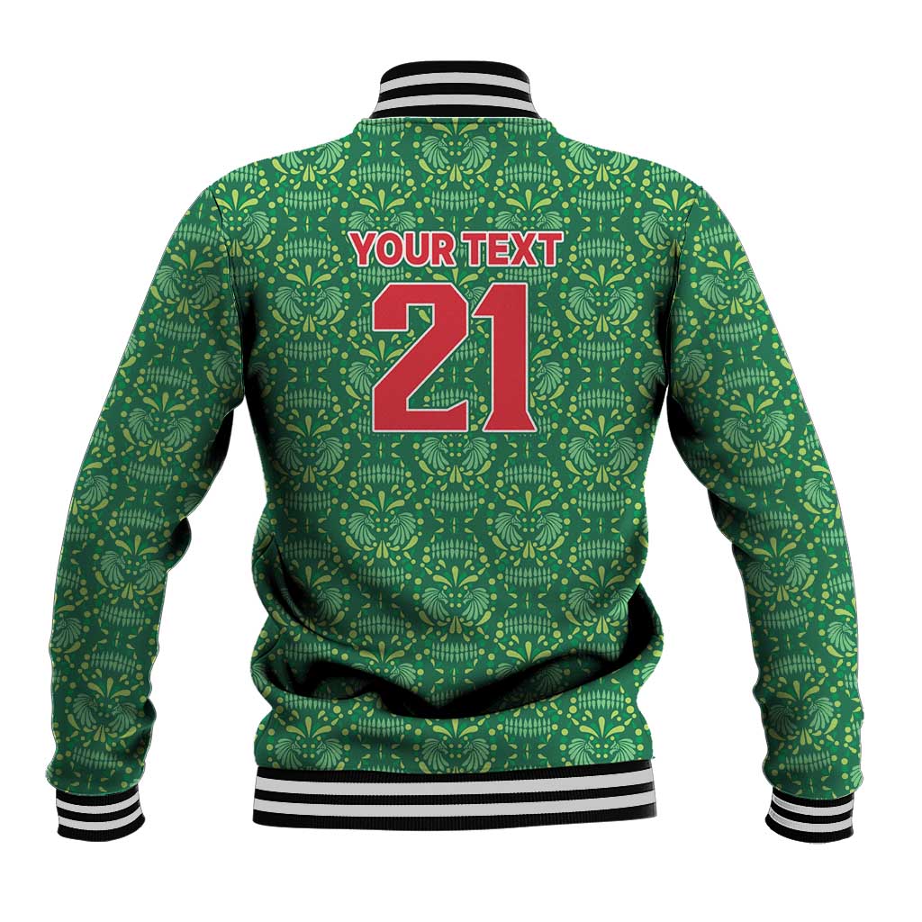 Mexico WC26 Custom Baseball Jacket Minimalist Aztec Eagle Green Color