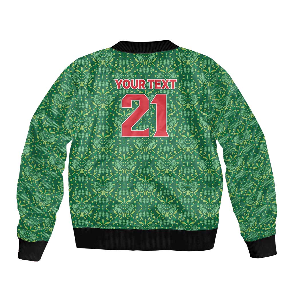 Mexico WC26 Custom Bomber Jacket Minimalist Aztec Eagle Green Color