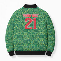 Mexico WC26 Custom Bomber Puffer Jacket Minimalist Aztec Eagle Green Color