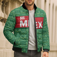 Mexico WC26 Custom Bomber Puffer Jacket Minimalist Aztec Eagle Green Color