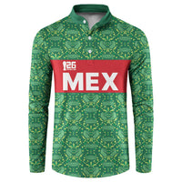 Mexico WC26 Custom Button Sweatshirt Minimalist Aztec Eagle Green Color