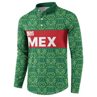 Mexico WC26 Custom Button Sweatshirt Minimalist Aztec Eagle Green Color